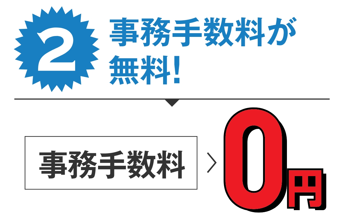 特典2 事務手数料が無料